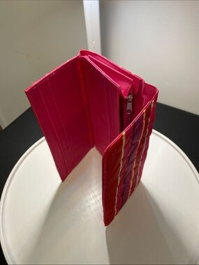 4 for $25 - AVON Quilted Stripe Trifold Wallet - Pink& Red, NWOT